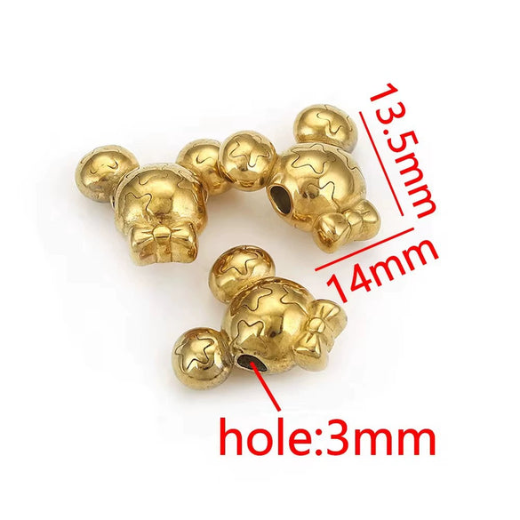 Wholesale Stainless Steel Perforated Round Baroque Style Totem Pattern 18K Gold Plated Spacer Beads For Diy Pendant Necklace And Bracelet Jewelry