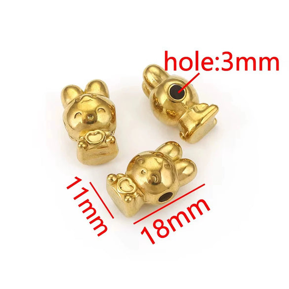 Wholesale Stainless Steel Perforated Round Baroque Style Totem Pattern 18K Gold Plated Spacer Beads For Diy Pendant Necklace And Bracelet Jewelry