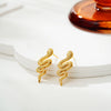 Wholesale Stainless Steel Personality Animal Zodiac Golden Snake Liquid Earrings With Electroplating