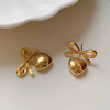 Wholesale Stainless Steel Personality Bowknot Heart Stud Earrings For Women