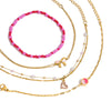 Wholesale Stainless Steel Pink Bow Love Geometric Bracelet For Women With Electroplating Light Luxury High End Hand Jewelry