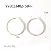 Wholesale Stainless Steel Plain Hoop Earrings For Women Geometric Style 18K Gold Plated Vacuum Real Gold Electroplated In Pvd Furnace