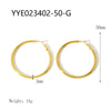 Wholesale Stainless Steel Plain Hoop Earrings For Women Geometric Style 18K Gold Plated Vacuum Real Gold Electroplated In Pvd Furnace