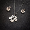 Wholesale Stainless Steel Plant Flower Palm Leaf Pendant Earrings Three Piece Set With Electroplating For Women Autumn And Winter 2024