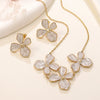 Wholesale Stainless Steel Plants And Flowers Pattern Electroplated Necklace And Earrings Set For Women