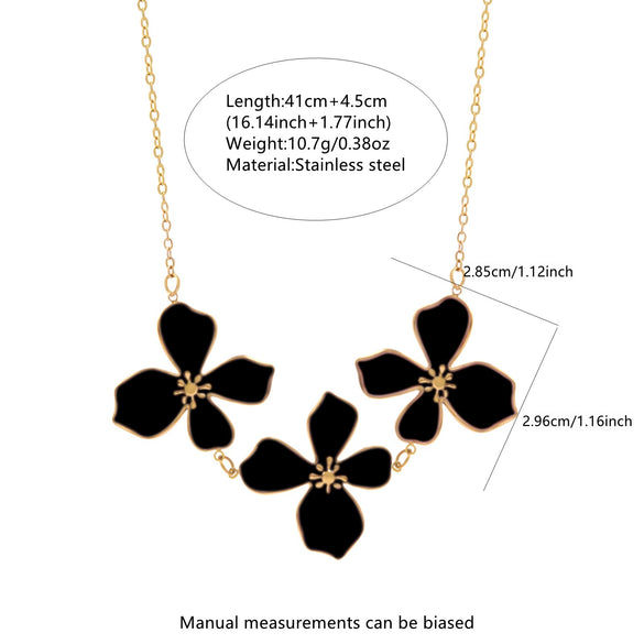 Wholesale Stainless Steel Plants And Flowers Pattern Electroplated Necklace And Earrings Set For Women