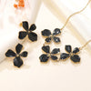 Wholesale Stainless Steel Plants And Flowers Pattern Electroplated Necklace And Earrings Set For Women