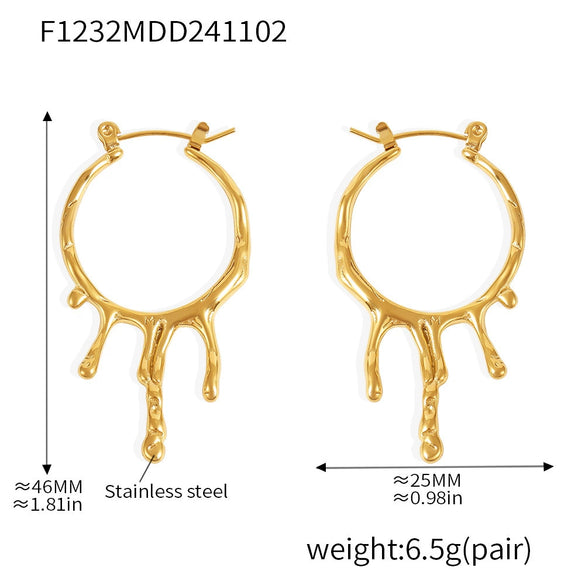 Wholesale Stainless Steel Plated Gold Geometric Drop Shape Earrings For Women