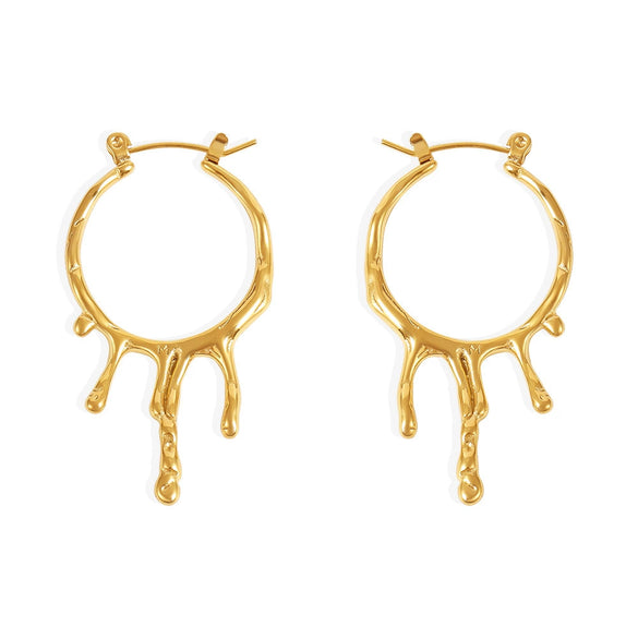 Wholesale Stainless Steel Plated Gold Geometric Drop Shape Earrings For Women