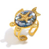 Wholesale Stainless Steel Plated 18K Gold Cross Line Fishbone Flower Crab Tortoise Open Ring With Geometric Shape And Electroplating For Women