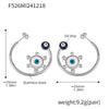 Wholesale Stainless Steel Plated 18K Gold Enamel Glaze Geometric Light Eyes C Ring Exaggerated Earrings For Women With Electroplating