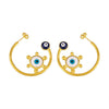 Wholesale Stainless Steel Plated 18K Gold Enamel Glaze Geometric Light Eyes C Ring Exaggerated Earrings For Women With Electroplating
