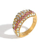 Wholesale Stainless Steel Plated 18K Gold Geometry Style Retro Elegant Women's Bracelet With Irregular Arc Face
