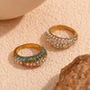 Wholesale Stainless Steel Plated 18K Gold Geometry Style Retro Elegant Women's Bracelet With Irregular Arc Face