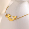 Wholesale Stainless Steel Plated 18K Gold Imitation Pearl Mermaid Pendant Necklace And Bracelet For Women With Geometric Design And Electroplating Process