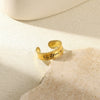 Wholesale Stainless Steel Pleated Geometric Glossy Ring With Sunflower Design And Electroplating