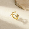 Wholesale Stainless Steel Pleated Geometric Glossy Ring With Sunflower Design And Electroplating