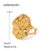 Wholesale Stainless Steel Pleated Round Earrings And Hammer Ring For Women With Electroplating Treatment
