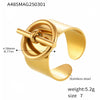 Wholesale Stainless Steel Pvd Electroplated 18K True Gold Light Luxury Geometric Fashion Ring For Women