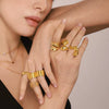 Wholesale Stainless Steel Pvd Electroplated 18K True Gold Light Luxury Geometric Fashion Ring For Women