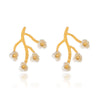 Wholesale Stainless Steel Pvd Furnace Vacuum Real Gold Plated Flower Shape Fairy Style Earrings For Women