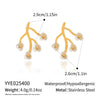 Wholesale Stainless Steel Pvd Furnace Vacuum Real Gold Plated Flower Shape Fairy Style Earrings For Women