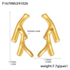 Wholesale Stainless Steel Pvd Gold Plated Irregular Niche Style Electroplated Earrings For Women