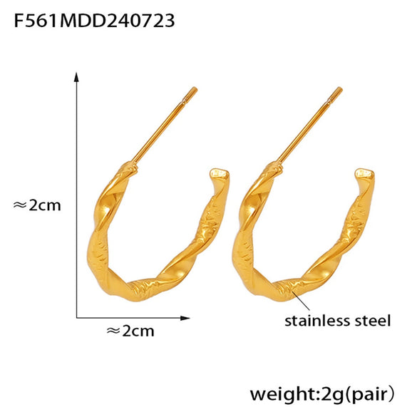 Wholesale Stainless Steel Pvd Plated C Shaped And U Shaped Geometric Circle Earrings For Women