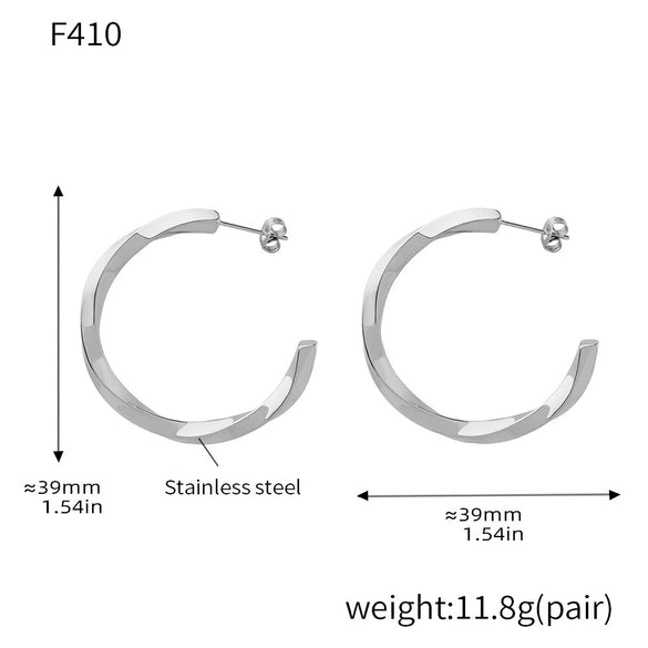 Wholesale Stainless Steel Pvd Plated C Shaped And U Shaped Geometric Circle Earrings For Women