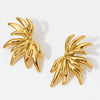 Wholesale 316 Stainless Steel Pvd Vacuum Furnace Electroplated Gold Angel Wings And Half Flower Earrings For Women
