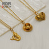 Wholesale Stainless Steel Real Gold Plated Cartoon Characters Pendant Hammer Cross Chain For Children Teenagers Women Adults Couples And Best Friends