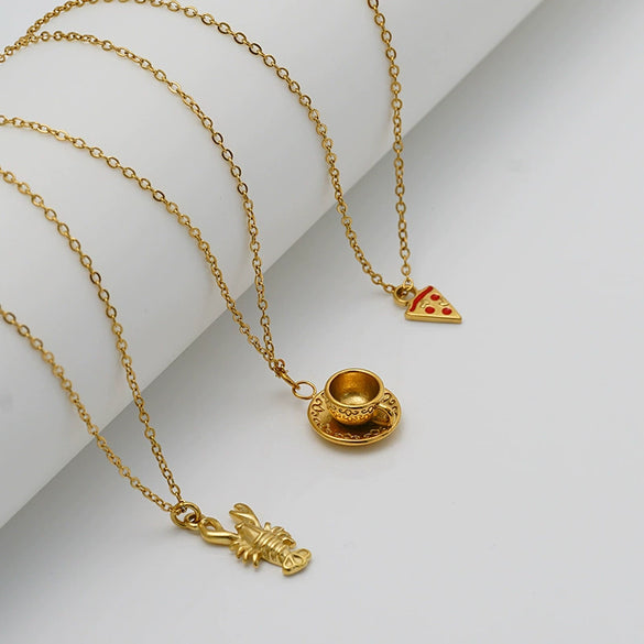 Wholesale Stainless Steel Real Gold Plated Cartoon Characters Pendant Hammer Cross Chain For Children Teenagers Women Adults Couples And Best Friends