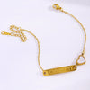 Wholesale Stainless Steel Real Gold Plated Heart Shape Letter Bracelet For Women And Unisex