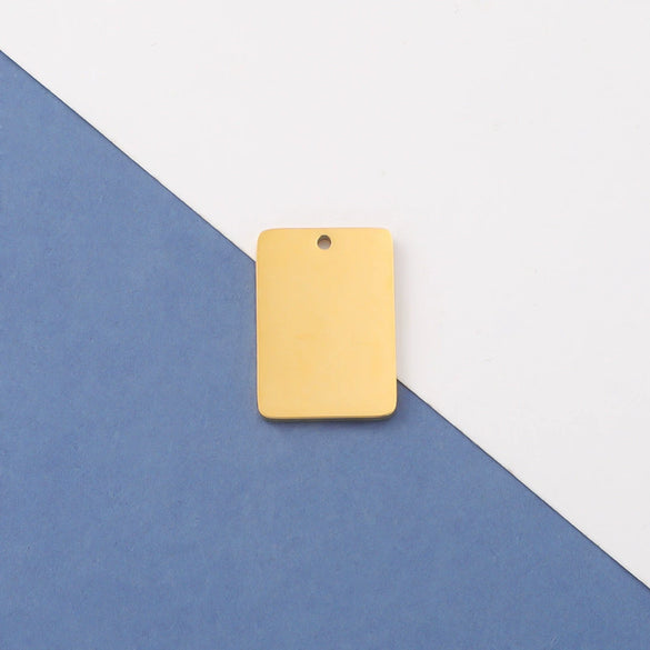 Wholesale Stainless Steel Rectangular Inner Hole Mirror Laser Pendant Jewelry Accessories