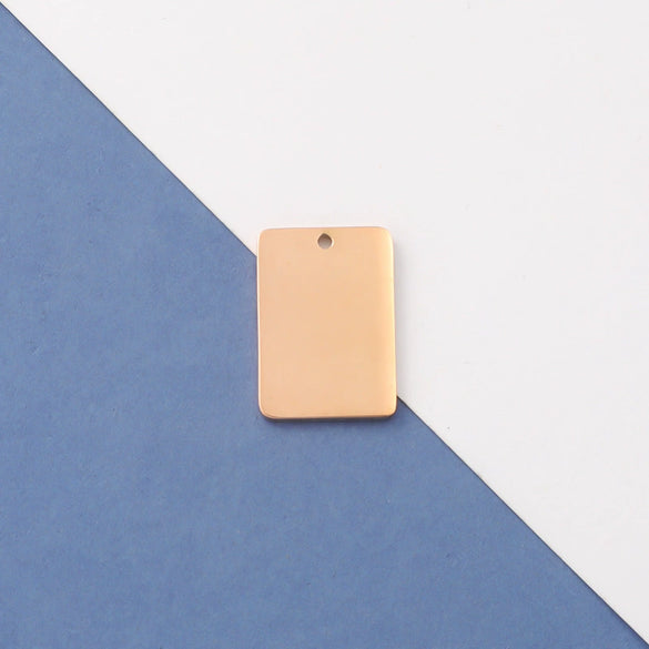 Wholesale Stainless Steel Rectangular Inner Hole Mirror Laser Pendant Jewelry Accessories