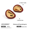 Wholesale Stainless Steel Red Agate Earrings With Zircon Geometric Style Electroplated For Women