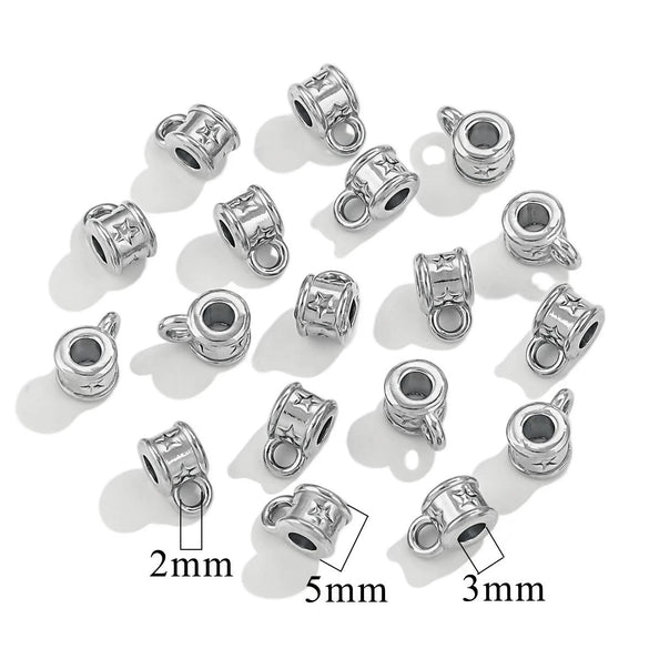 Wholesale Stainless Steel Retaining Beads For Necklace And Bracelet Large Hole Design Electroplating Process Retro Style Handmade