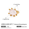 Wholesale Stainless Steel Retro Agate Ring With Geometric Design And Electroplating For Women