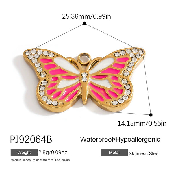 Wholesale Stainless Steel Retro Animal Style Geometric Butterfly Pendant Jewelry Accessories With Electroplating And Return Pattern