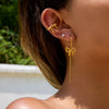 Wholesale Stainless Steel Retro Bohemian Style Cshaped Bow Tassel Earrings For Women
