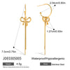 Wholesale Stainless Steel Retro Bohemian Style Cshaped Bow Tassel Earrings For Women