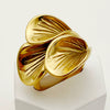 Wholesale Stainless Steel Retro Creative Trumpet Flower Ring With Electroplating For Women