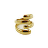 Wholesale Stainless Steel Retro Cross Fourlayer Women's Ring With Electroplating