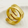 Wholesale Stainless Steel Retro Cross Fourlayer Women's Ring With Electroplating