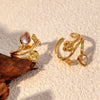 Wholesale Stainless Steel Retro Exaggerated Geometric Heartshaped Ring With Electroplating Light Luxury Highend Jewelry
