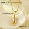 Wholesale Stainless Steel Retro Exaggerated Water Drop Cut Out Pendant Necklace With 18K Gold Electroplated Clavicle Chain For Women