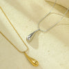 Wholesale Stainless Steel Retro Exaggerated Water Drop Cut Out Pendant Necklace With 18K Gold Electroplated Clavicle Chain For Women