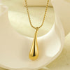 Wholesale Stainless Steel Retro Exaggerated Water Drop Cut Out Pendant Necklace With 18K Gold Electroplated Clavicle Chain For Women