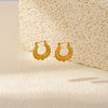 Wholesale Stainless Steel Retro Fashion Plant Flowers Pattern Electroplated Women's Ear Buckles