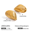 Wholesale Stainless Steel Retro Geometric Clam Shell Earrings Electroplated Nonfading Jewelry